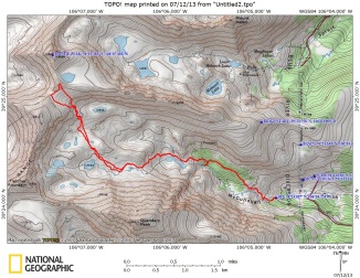 Topo map (note only the descent route is marked, the ridge should be obvious on the map)